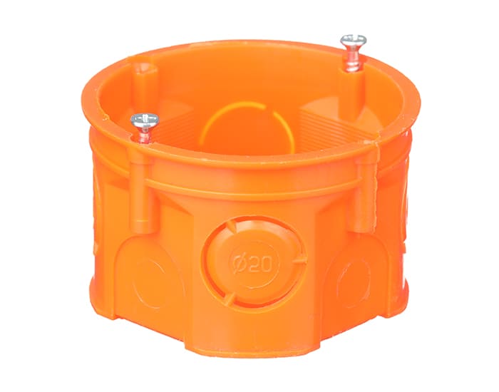 OS60Fs Коробка установча поліпропілен 650°С самозатухаючий для бетону з шурупами SMARTBOX OS60Fs