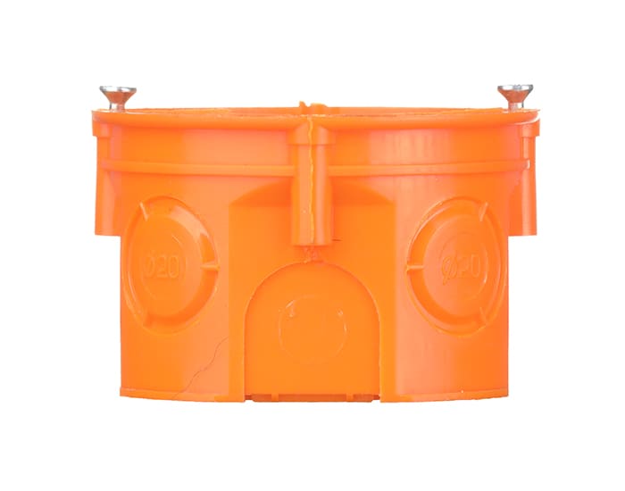 OS60Fs_3 Коробка установча поліпропілен 650°С самозатухаючий для бетону з шурупами SMARTBOX OS60Fs