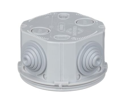 Junction box for surface-mounting Ø80x40mm IP55 with cable glands UNIKA PLANK IB004