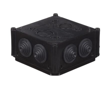 Junction box for surface-mounting 100x100x50mm IP55 with cable glands UNIKA PLANK black IB006Vintage