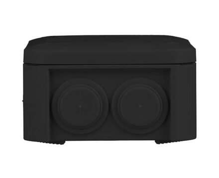 Junction box for surface-mounting 90х90х52mm IP55 with rubber cable glands UNIKA PLANK black IB401Vintage