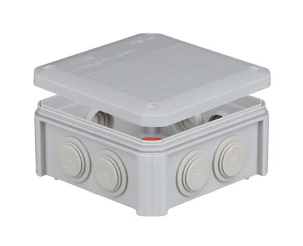 Junction box for surface-mounting 114х114х57mm IP55 with rubber cable glands UNIKA PLANK IB601