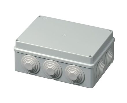 Коробка розподільча зовнішня 190x140х70мм IP55 з сальниками гумовими ELETTROCANALI EC400C6