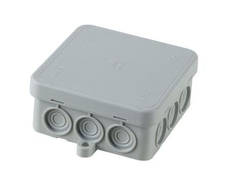 Коробка розподільча зовнішня 75x75х34мм IP55 з кабельними вводами ELETTROCANALI EC411C3