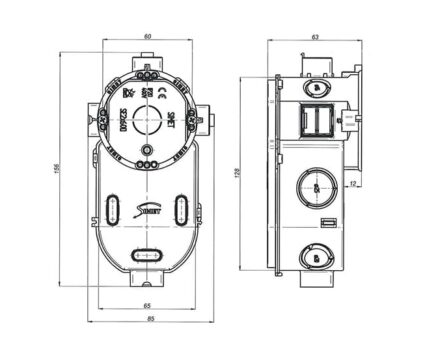 Коробка установча для електроніки для бетону з шурупами SIMET SE2x60D