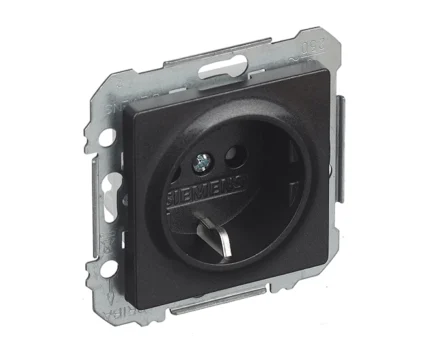 Розетка 1-на 2P+Z, ШУКО SIEMENS LINE 16А, 250V, карбон