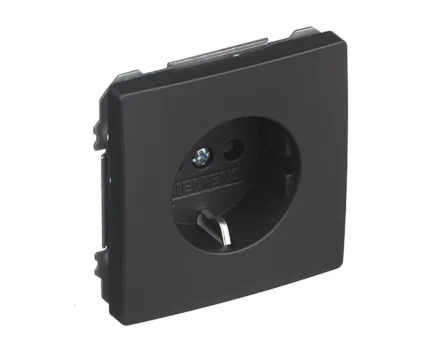 Розетка 1-на 2P+Z, ШУКО SIEMENS DELTA Style 16А, 250V, чорний коссо