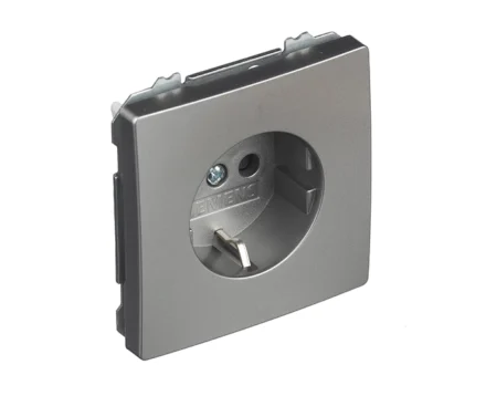 Розетка 1-на 2P+Z, ШУКО SIEMENS DELTA Style 16А, 250V, платина металік