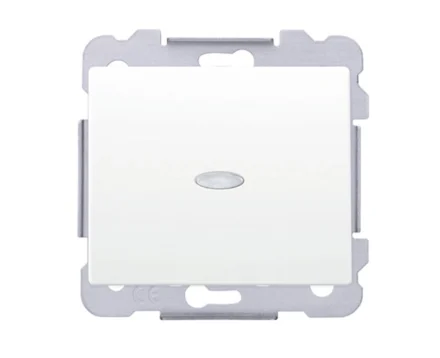 Вимикач 1кл. SIEMENS DELTA Iris 16АХ, 250V з LED підсвіткою, білосніжний