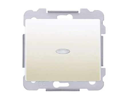 Вимикач 1кл. сходовий SIEMENS DELTA Iris 16АХ, 250V з LED підсвіткою, слонова кістка
