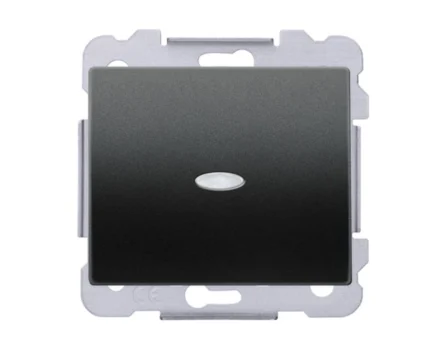 Вимикач 1кл. сходовий SIEMENS DELTA Iris 16АХ, 250V з LED підсвіткою, чорний коссо