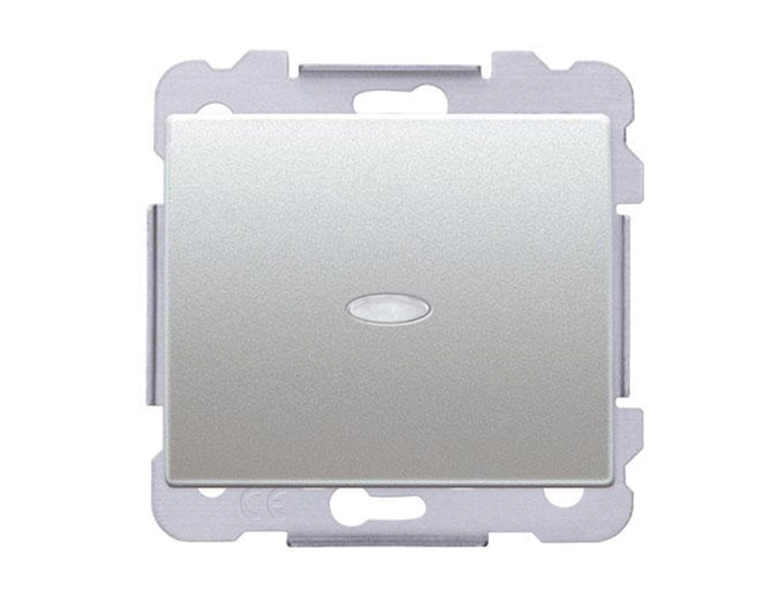 18506-L AF Вим. 1 кл сходовий з підсвіткою Вимикач 1кл. сходовий SIEMENS DELTA Iris 16АХ, 250V з LED підсвіткою, алюміній ф'южн