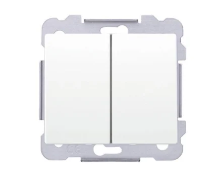 Вимикач 2кл. SIEMENS DELTA Iris 16АХ, 250V, білосніжний