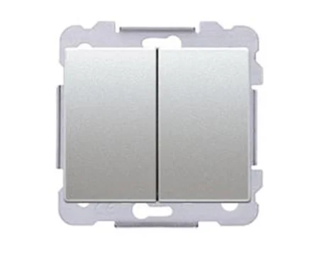 Вимикач 2кл. сходовий SIEMENS DELTA Iris 16АХ, 250V, алюміній ф'южн