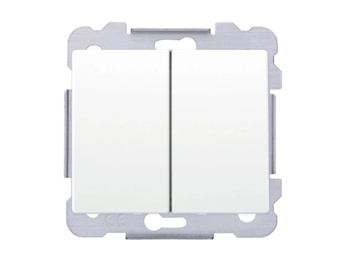 18511 W Кнопковий вимикач 2-кл Кнопковий вимикач 2-кл SIEMENS, 10A, 250V білосніжний