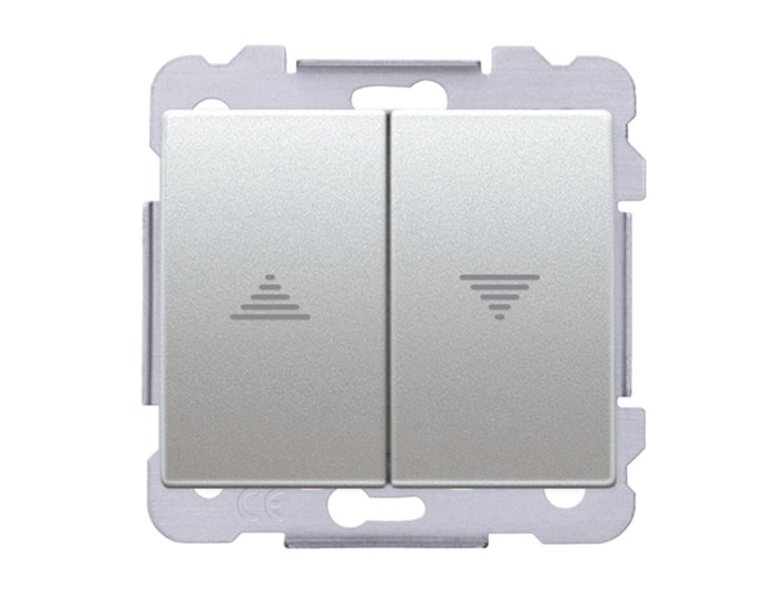18569 AF Вимикач жалюзі без фіксації SIEMENS Iris 18569 W 16АХ, 250V алюміній ф'южн