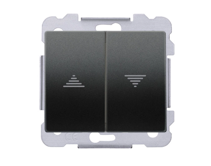 18569 AС Вимикач жалюзі без фіксації SIEMENS Iris 18569 W 16АХ, 250V чорний коссо