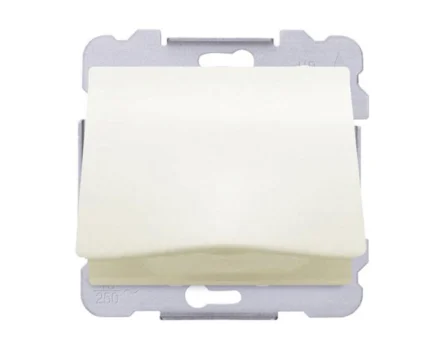 Розетка одинарна з кришкою 2P+Z, ШУКО SIEMENS DELTA Iris 16А, 250V, слонова кістка