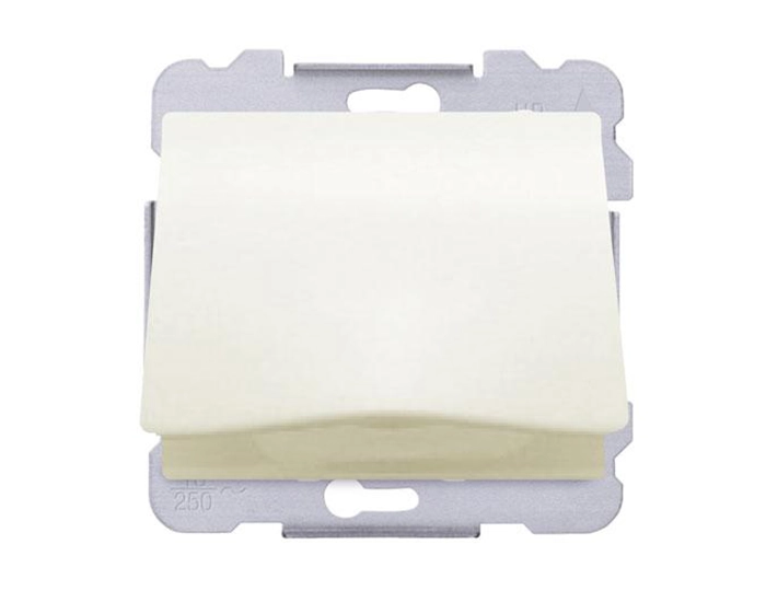 18813 A Розетка одинарна з кришкою 2P+Z, ШУКО SIEMENS DELTA Iris 16А, 250V, слонова кістка