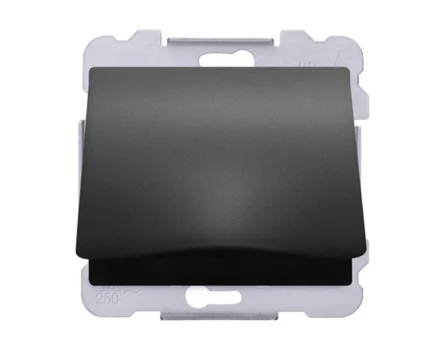 Розетка одинарна з кришкою 2P+Z, ШУКО SIEMENS DELTA Iris 16А, 250V, чорний коссо