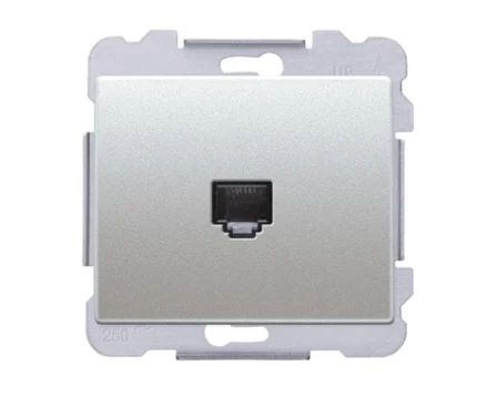 Розетка телефонна SIEMENS DELTA Iris RJ11, алюміній ф'южн