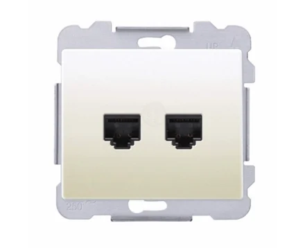Розетка комп'ютерна подвійна SIEMENS DELTA Iris RJ45 Cat.6, б слонова кістка