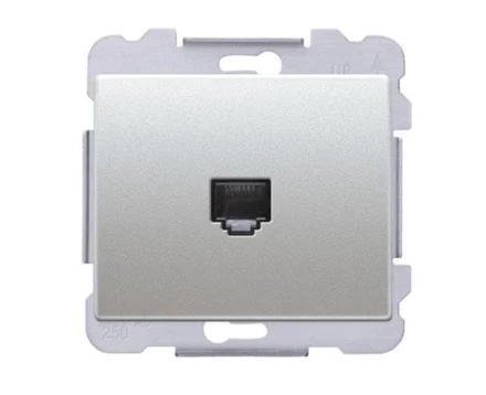 Розетка комп'ютерна SIEMENS DELTA Iris RJ45 5e, алюміній ф'южн