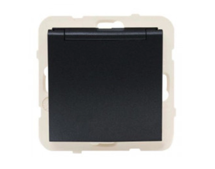 20634 TPM Розетка одинарна з кришкою 2P+Z, ШУКО LOGUS 16А, 250V чорний матовий Розетка одинарна з кришкою 2P+Z, ШУКО LOGUS 16А, 250V чорний матовий