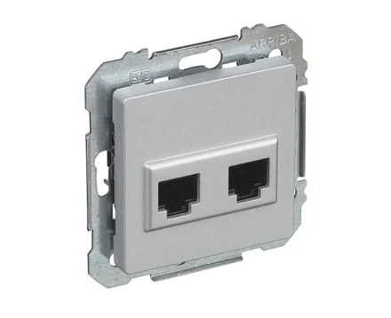 Розетка PC 2-на SIEMENS LINE RJ45 Cat.5e, алюміній