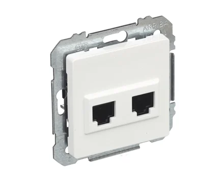 Розетка РС 2-на SIEMENS LINE RJ45 Cat.5e, біл.полярний