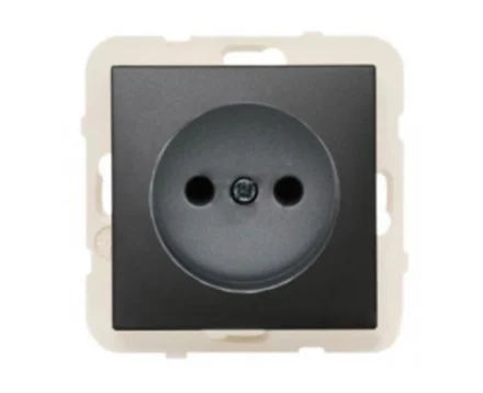 Розетка одинарна без з/к LOGUS 16А, 250V, чорний матовий