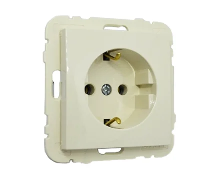 Розетка одинарна 2P+Z, ШУКО LOGUS 16А, 250V слонова кістка