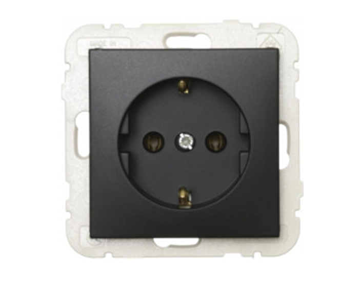 21131 TPM Розетка одинарна 2P+Z, ШУКО LOGUS 16А, 250V чорний матовий Розетка одинарна 2P+Z, ШУКО LOGUS 16А, 250V чорний матовий