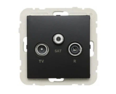 Розетка телевізійна кінцева LOGUS R TV-SAT чорний матовий