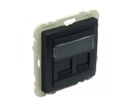 Розетка комп. подвійна LOGUS RJ45 5e чорний матовий