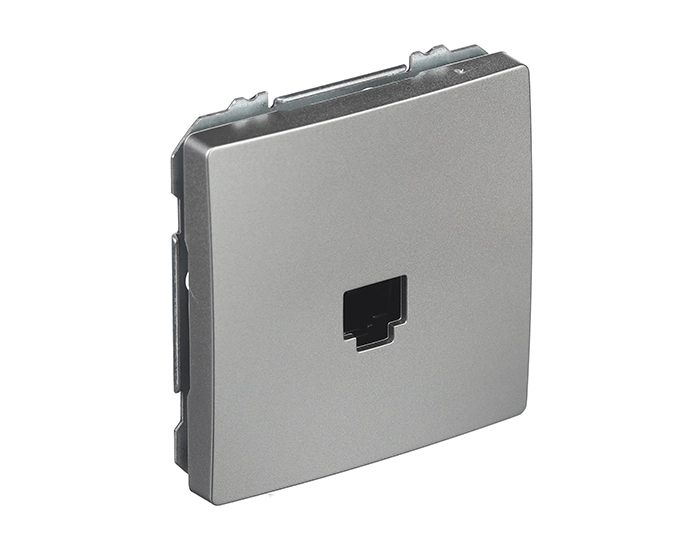 22595PM01 Розетка РС SIEMENS DELTA Style RJ45 5e, платина металік