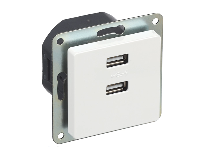 25780WH Розетка 2-на USB SIEMENS LINE 250V, 2100 mA біл.полярний