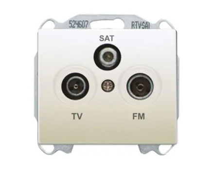 Розетка телевізійна кінцева SIEMENS DELTA Iris R-TV-SAT, слонова кістка