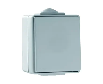 Вимикач 1-кл. зовн. перехресний Efapel Waterproof 10A/250В, герметичний IP65, сірий