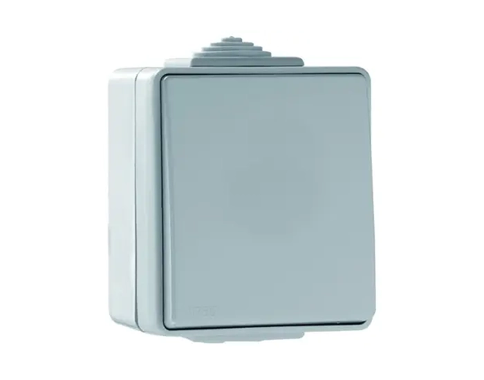 48051 CCZ Вимикач 1-кл. зовн. перехресний Efapel Waterproof 10A/250В, герметичний IP65, сірий