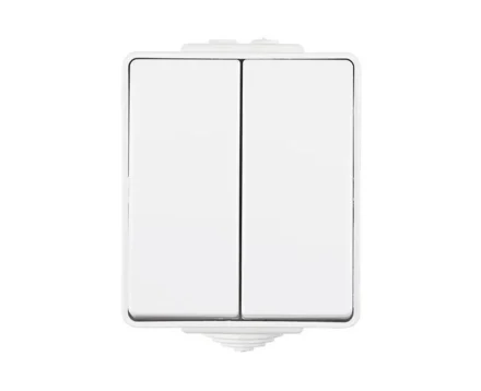 Вимикач 2-кл. зовн. сходовий зовнішній, 10A/250В, герметичний IP65, Efapel Waterproof, білий