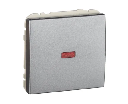 Вимикач 1кл. Efapel Apolo 10АХ, 250V з підсвіткою, металік графітовий