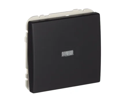 Вимикач 1кл. Efapel Apolo 10АХ, 250V з підсвіткою, чорний матовий