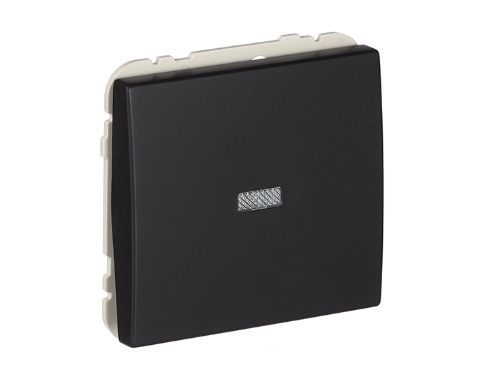 50012 TPM Вимикач 1кл. Efapel Apolo 10АХ, 250V з підсвіткою, чорний матовий