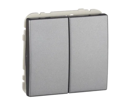 Вимикач 2кл. Efapel Apolo 10АХ, 250V металік графітовий