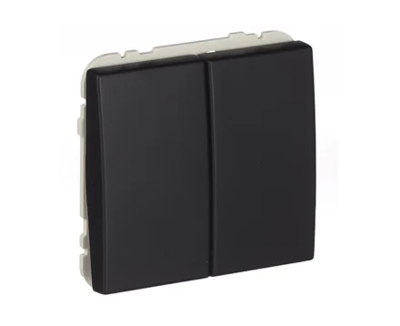 Вимикач 2кл. Efapel Apolo 10АХ, 250V чорний матовий