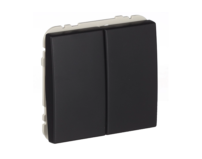 50061 TPM Вимикач 2кл. Efapel Apolo 10АХ, 250V чорний матовий