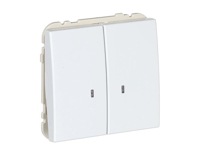 50062 TBR Вимикач 2кл. з підсвіткою Efapel Apolo 10АХ, 250V білий глянцевий