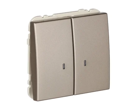 Вимикач 2кл. з підсвіткою Efapel Apolo 10АХ, 250V шампань