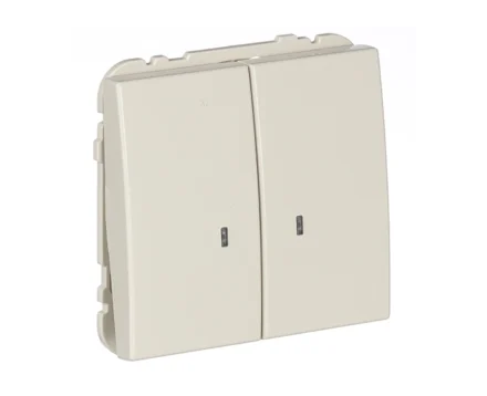 Вимикач 2кл. з підсвіткою Efapel Apolo 10АХ, 250V слонова кістка